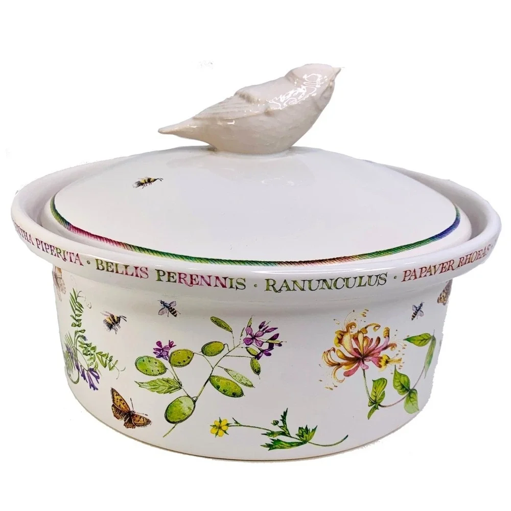 Hallmark Marjolein Bastin WILDFLOWER MEADOW COVERED CASSEROLE Dish Oval 2 Quart